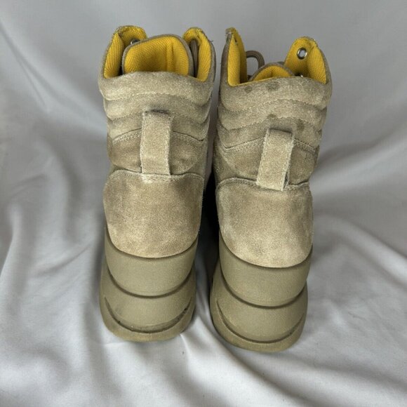 Aqua Haly Platform Tan Suede Leather Round Toe lace-up Hiking Boots Wms Sz 10.5 - Picture 3 of 8